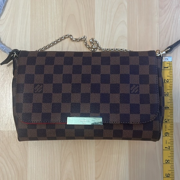 New Brown Checkered Shoulder Crossbody Bag Purse with Gold Chain - Picture 9 of 10